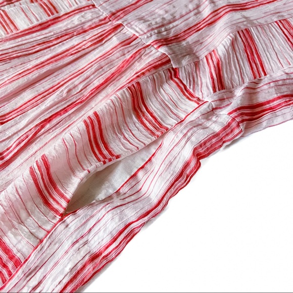 MASSCOB V-neck Striped Cotton Dress In Pink Stripe - Picture 12 of 12